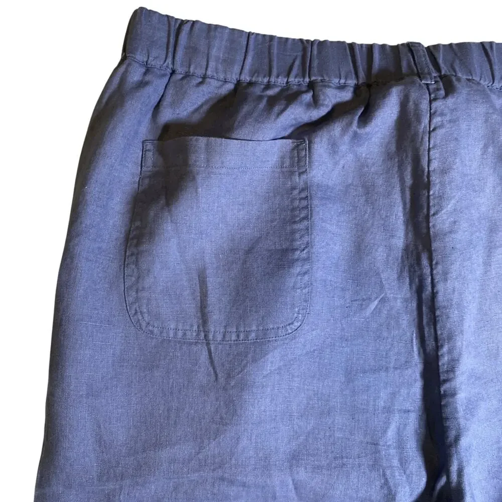 Quince Pants 100% European Linen Womens XL Moonstone Blue Pants Pockets